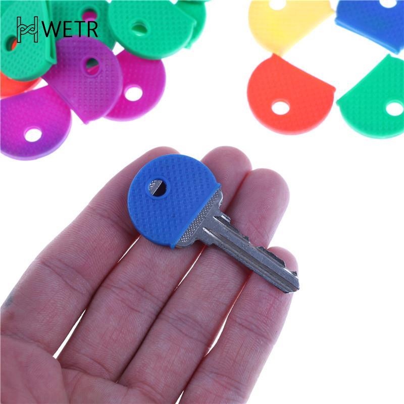 Chain Lock Combination - 1/10pcs Hollow Multi สียางนุ่มกุญแจล็อคกุญแจกุญแจ Topper แหวนผสมสี