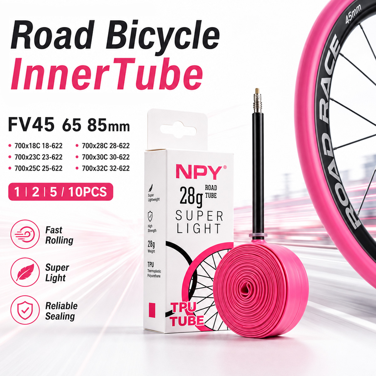 Cycling Commute Training - ยางในจักรยานถนน ยางในที่เชื่อถือได้ น้ำหนักเบา ใช้แทนยางเดิมได้ เหมาะสำหรับการปั่นจักรยาน แข่งจักรยาน