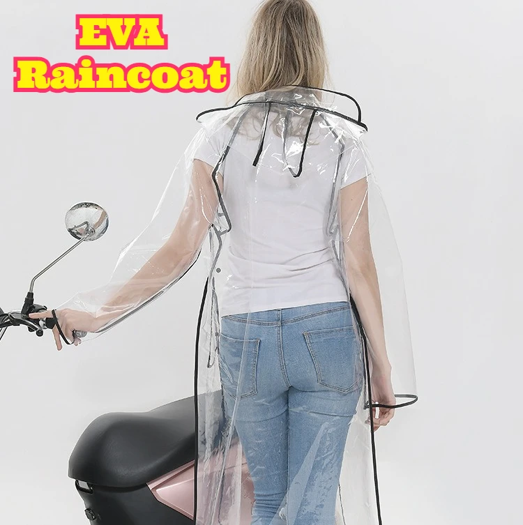 เสื้อกันฝนยาวแบบใส EVA พร้อมเข - Waterproof Cycling Commute บทวิจารณ์และราคา